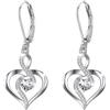 Twoowl Orecchini pendenti con pietra portafortuna in argento Sterling 925 a forma di cuore infinito, gioielli con pietra portafortuna, regali di compleanno per donne, ragazze, mamma, 20*15.3mm/0.78