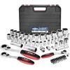 FIRSTINFO TOOLS FIT YOUR NEEDS FIRSTINFO F32283 | Set Chiavi a Cricchetto Passanti Profilo Basso 52 Pezzi | SAE/Metriche | 1/4, 3/8, 1/2