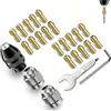 JIXLOUR 15 Pezzi 4486 Mandrino,Autoserrante Senza Chiave da 0.8 mm a 3.2 mm,Mandrino per Trapano in Ottone, Compatibile con Dremel trapano per Accessori Utensili Rotanti 4000, 3000, 300, 200, 100, 820
