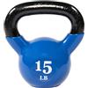 Fitvids All-Purpose Color Vinyl Coated Kettlebell, 15 Pounds