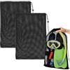YEAMLTE Sacca Rete Piscina 2 Pezzi 45x68 cm, Borsa Rete Nuoto Traspirante Grande Capacità con Coulisse, Sacco Rete Sub per Spiaggia, Sport, Pinne, Palloni e Attrezzatura (A)