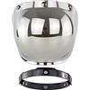 Miskall Bubble per casco da moto, visiera a bolla retrò per moto, lente per PC, parabrezza per casco a 3 scatti con set di cornici argento