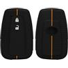 kwmobile Custodia Coprichiave Compatibile con Toyota con 2 tasti Smart Key Cover - Copri Telecomando Chiave Auto - Copri Chiavi Macchina nero / arancione