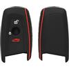 kwmobile Custodia Coprichiave Compatibile con BMW con 3 tasti controllo remoto Cover - Copri Telecomando Chiave Auto - Copri Chiavi Macchina nero / rosso