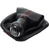 L & P Car Design Pomello Cambio e Cuffia Cambio Compatibile con VW per Passat B5 3B 1996-2000 - 5 Marce - Nero Rosso - con Telaio - Finta Simil Pelle - Leva Cambio Manuale - (A257-1)