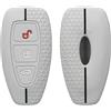 kwmobile Custodia Coprichiave Compatibile con Ford con 3 tasti Keyless Go Cover - Copri Telecomando Chiave Auto - Copri Chiavi Macchina grigio chiaro / nero