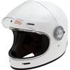 ORIGINE Casco moto integrale Casco vintage in fibra di vetro stile retrò con visiera ECE(SOLID GLOSS WHITE,XL)