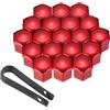 PATIKIL 17mm Tappi Gomme Auto, 20Pz Tappo Valvola Pneumatici Copridadi per Ruote Universali con Pinze per Vari Modelli di Auto Moto Camion SUV ATV, Rosso