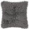 furn. Fodera per cuscino Rowan - Cuscino decorativo in morbida pelliccia sintetica in stile mongolo con retro in velluto (grigio - 50x50cm)
