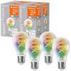 LEDVANCE Lampada LED SMART+ WIFI, vetro chiaro, 4,8W, 470lm, forma classica a goccia (Classic A), E27, luce colorata regolabile e luce bianca, dimmerabile, app o controllo vocale, confezione da 4