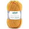 120 Gründl Hot Socks Pearl - Gomitolo di lana per calze, 4 pezzi, morbido e delicato sulla pelle, 75% lana vergine, 20% poliammide, 5% cashmere, 1 gomitolo da 50 g/200 m, spessore ferri 2,5-3, ocra