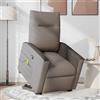 vidaXL Poltrona per massaggi con ausilio per la risalita Tessuto Taupe