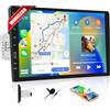 CAMECHO Wireless Carplay 1 DIN Autoradio con Car play Wireless Android Auto, Stereo auto con Schermo da 9 Pollici, Vivavoce Bluetooth, FM Radio, EQ, Mirror Link, Supporta USB+SWC
