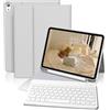 GKABXY Custodia con tastiera per iPad (A16) 10/11 generazione, 10,9/11 pollici, (2022/2025), cover posteriore in TPU morbido con portapenne, tastiera Bluetooth rimovibile magnetica, layout QWERTZ