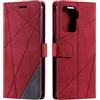 SONWO Cover per Oppo A94 / Oppo A95 5G / Oppo Reno 5Z, Flip Caso in PU Pelle Case Cover Portafoglio Custodia per Oppo A94 / Oppo A95 5G / Oppo Reno 5Z, [Kickstand] [Slot per Schede], Rosso