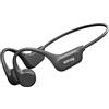 SANAG Cuffie Conduzione Ossea, Bluetooth 5.3 Cuffie Sportive Wireless, Impermeabili IPX8 con Memoria Integrata, Design Open-Ear, Tasti Fisici Tattili, per Corsa, Fitness e Nuoto, Nero
