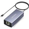 LINOVISION Convertitore PoE a USB-C, dati e ricarica con un solo cavo, lEEE802.3af/at Converti PoE in USB Tipo C con Ethernet 10/100Mbps, 9V/2.22A o uscita 5V/2A, adatto per telefoni e tablet