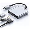 BKELHS Adattatore multiporta USB C Hub 3 in 1 4K HDMI, alimentazione a 100 W, porta dati USB-A, dongle USB C per MacBook Pro/Air, iPad Pro, iMac, iPhone 17, Thinkpad, Steam Deck, Samsung Galaxy Dex, Tablet