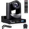 Chameye Telecamera NDI HX3 PTZ Zoom Ottico 20x 1080P 60fps AI Traccimento con display LCD, 3G-SDI HDMI USB3.0 LAN (PoE) per eventi educativi al culto della Chiesa - C720N