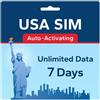 TSIM USA SIM Card 7 Giorni | Dati Illimitati | Alta Copertura Rete 5G Multi-Operatore | Attivazione Automatica | Piano Ricaricabile | Hotspot Consentito | Solo Dati