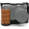 Topcine Gabbia per fotocamera con manico in legno, compatibile con la fotocamera Sony Alpha A6400 A6300 A6000 A6100 con fulmini, fori di posizionamento della maniglia, più fori per viti da 1/4 3/8