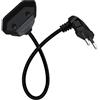 YINGAYOU Prolunga Elettrica Europea 2.5A 250V 625W 90 Gradi Cavo Prolunga Elettrica 2x0.75 mm² per Elettrodomestici, Lampada, TV (Nero, 0,3 m)