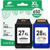 COLORETTO 27XL 28XL Cartucce d'inchiostro Sostituzione per HP 27 XL 28 XL Compatibile con Deskjet 3320 3325 3420 3520V 3550 3650 Officejet 4215 Pro 3610 PSC 1210 1310 Nero e Colore
