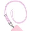 AHABIPERS Cordino per Telefono, Regolabile Cordino per Cellulare Universale, Rimovibile Cordino Catenella Laccio Porta Cover, Nylon Catena Laccio per iPhone/Samsung e Tutti Gli Smartphone - Rosa