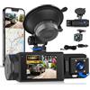 SIXTOP Dash Cam Auto a 3 Canali Anteriori e Posteriori, 2,0 Pollici Schermo 1080P, Tripla Telecamera per Auto con Controllo tramite App, Visione Notturna Super, Registrazione in Loop, Sensore G