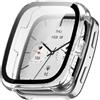 TingYR Cover Compatibile con Amazfit Active 2 Square, PC + Vetro Temperato per Proteggere lo Schermo.Trasparente