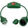 HuaLiSiJi Prolunga Schuko con Interruttore 16A 250V Cavo di Prolunga Schuko con Interruttore 3x1.0mm² Impermeabile Presa IP44 per Esterno o Interno, Casa, Ufficio (Verde, 0.5m)
