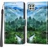 Haninsuze Cover per Samsung Galaxy A22 5G, Custodia Interno TPU Antiurto Portafoglio con Disegni [schede Fessura] [Supporto Stand] Cover Libro in PU Pelle (Foresta)
