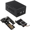 ZDE ZP511 PCIe to M.2 Key M NVMe SSD HAT with Aluminum Case ZC501 and Active Cooler ZP536 for Raspberry Pi 5 Support M.2 NVMe SSDs 2230 2242 2280