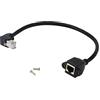 Cerrxian, cavo di prolunga da 30 cm Cat6 RJ45 maschio a femmina schermato di rete Ethernet con montaggio a vite. Down angle