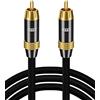 EMK Cavo per Subwoofer Cavo RCA Cavi Coassiale Digitale RCA a Maschio, Spina placcata oro 24 K, Cavi Audio Rca/Phono Cavi rca audio alta qualità per Soundbar, Altoparlante, Smart-TV, DVD (3 metri)