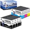 DOUBLE D PGI-1500XL Cartucce d'inchiostro per Canon PGI-1500 PGI-1500XL 1500XL, Compatibile per Canon Maxify MB2350 MB2155 MB2750 MB2150 MB2050 MB2755 MB2300(4 Nero, 2 Ciano, 2 Magenta, 2 Giallo)