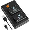 DSTE 2PCS DMW-BMB9 Batteria & Caricatore Compatibile per Panasonic DMC-FZ48,DMC-FZ60,DMC-FZ70,DMC-FZ72,DMC-FZ100