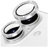 Diruite Pellicola Obiettivo Fotocamera per iPhone 17 Vetro Temperato Lens Protector,HD Antigraffio Vetro Fotocamera,Alluminio+Decorazione Diamante Protector Camara,Bianco
