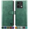 SUANPOT progettazione per Xiaomi Redmi Note 13 4G Blocco RFID Portafoglio Slot CarteSupporto Cellulare Magnetica custodia Pelle Sintetica Cover per Redmi Note 13 Verde Chiaro