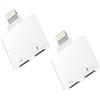 Kefiany Adattatore lightning doppio per iPhone (2 Pack)Jack cuffie Caricatore accessori Cavo Aux per Apple Cavo audio auricolari Adattatore per iPad 14 Pro Max Ricarica headphone autoradio Connettore ip-WXZY