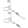 HOYULLI Adattatore da USB C a jack da 3,5 mm (2 pezzi) per iPhone 16 15 Pro Max per Apple Aux DAC Audio Microfono Jack Compatibile per Samsung S25 S24 per iPad Headphone Splitter Type-C Cavo Auto