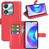Fertuo Cover per Honor X5c Plus, Custodia Portafoglio Cover a Libro in Pelle Flip Case Sottile con Silicone Bumper, Fibbia Magnetica, Porta Carte e Kickstand, Rosso