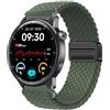 GIOPUEY Cinturini Compatibile con Realme Watch S2, Cinturino in Morbido Nylon Intrecciato [Unisex] [Traspirante] - Green