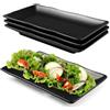 FARYODI Piatti da portata rettangolari, 4 pezzi, 20,7 x 12,8 x 2,7 cm, set di stoviglie in melamina e plastica, piattini da dessert, piattini per snack per sushi, insalata, antipasti, torta