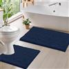 LuxUrux Set di 2 tappeti da bagno ad asciugatura rapida, in morbido peluche antiscivolo, super assorbente, include un tappetino rettangolare (79 x 50 cm) e un tappetino WC a forma di U (50,8 x 50,8 cm