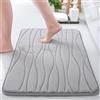 Homaxy Tappetino da bagno in memory foam, morbido, antiscivolo, per il bagno, assorbente, lavabile, 50 x 76 cm, colore grigio