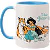 Widdop and Co. - Disney Princess Jasmine Tazza (325 ml) | Tazza in gres porcellanato smaltato blu/bianco con icone e cattivi - Prodotto Disney con licenza ufficiale