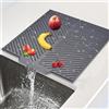 VIDSTW Tappetino Scolapiatti Silicone con Buchi Bar 43 x 33,5 x 0,45 CM Tappetino Scolapiatti Assorbente Bar Mat Scarico Rapido Pieghevole Accessori Cucina per Asciugare Piatti（Orizzontale）