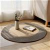 INKAROBOX Tappeto rotondo intrecciato a mano, in puro cotone, con nappe, effetto retrò, per camera da letto, soggiorno, tavolo, ufficio (nero/beige, 100 cm (rotondo)