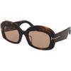 Tom Ford Carmen-02 TF1219-52Y | Occhiali da Sole Graduati o Non Graduati | Plastica | Quadrati | Marrone, Havana | Adrialenti